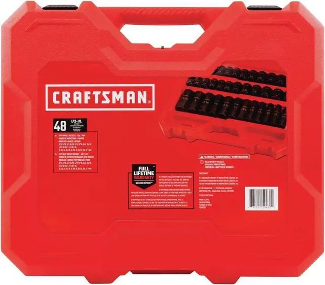 Alt view image 3 of 3 - CRAFTSMAN Deep Impact Socket Set, SAE, 1/2-Inch, 48-Piece (CMMT16548)