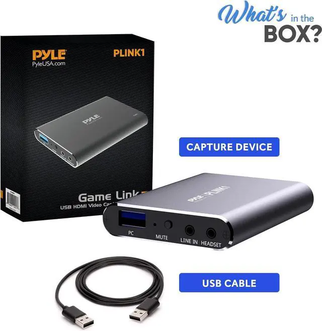 Alt view image 4 of 7 - PyleUsa Capture Card - Full HD 1080p 4K HDMI-to-USB Audio-Video Via DSLR Camcorder Action Cam, Ultra Low Latency, Record to Computer for Gaming, Streaming, Conference or Live Broadcasting - PLINK1