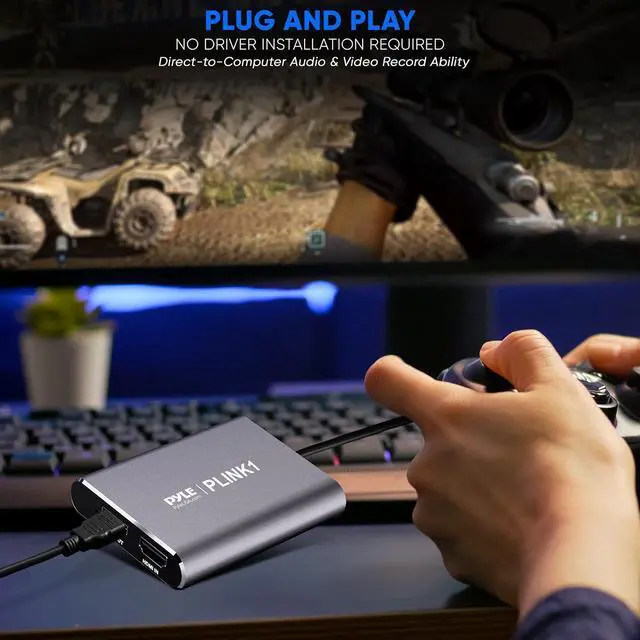 Alt view image 5 of 7 - PyleUsa Capture Card - Full HD 1080p 4K HDMI-to-USB Audio-Video Via DSLR Camcorder Action Cam, Ultra Low Latency, Record to Computer for Gaming, Streaming, Conference or Live Broadcasting - PLINK1