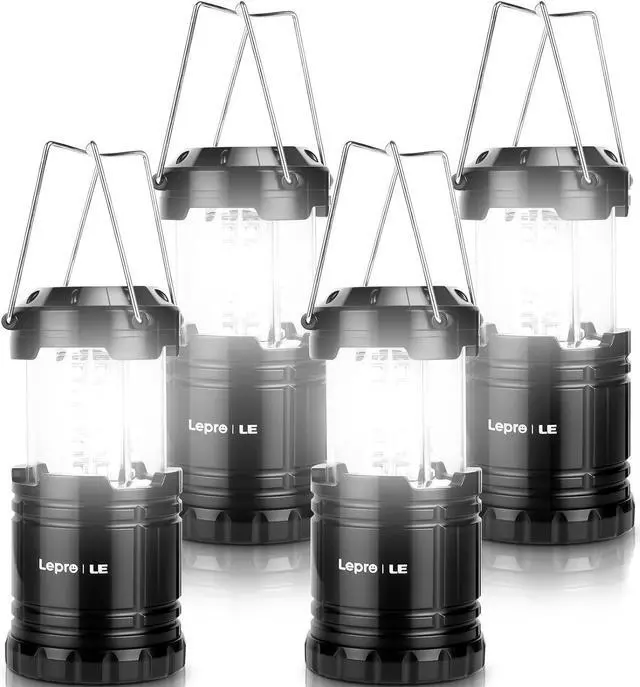 Main image of Lepro LED Camping Lanterns Battery Powered, Collapsible, IPX4 Water Resistant, Outdoor Portable Lights for Emergency, Hurricane, Storms and Outages