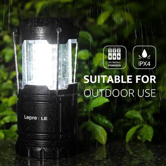 Alt view image 4 of 7 - Lepro LED Camping Lanterns Battery Powered, Collapsible, IPX4 Water Resistant, Outdoor Portable Lights for Emergency, Hurricane, Storms and Outages