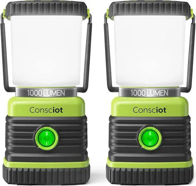 Main image of LED Camping Lantern Battery Powered Camping Lights 1000LM 4 Light Modes IPX4 Waterproof Tent Lights Portable Flashlight for Power Outages Emergency Hurricane Hiking 2-Pack