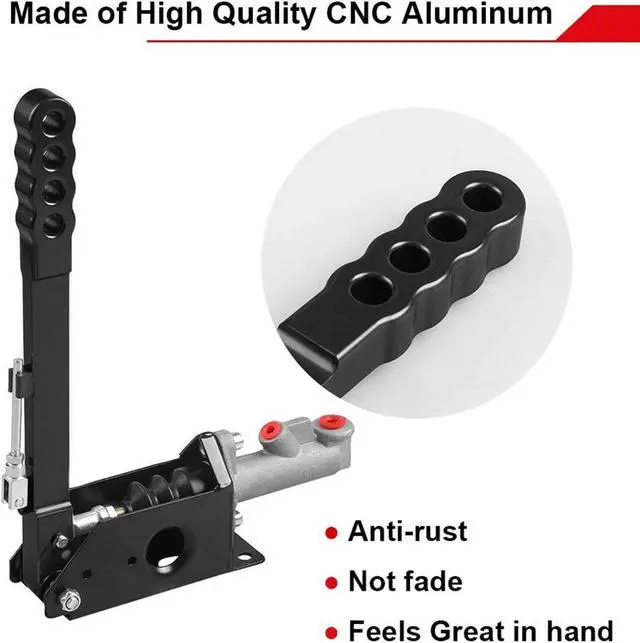 Alt view image 2 of 7 - RYANSTAR Hydraulic Handbrake Adjustable Ebrake Long Lever Handle Fit for Drift Track Rally Racing Master Cylinder 0.75, E Brake Racing Emergency Brake Vertical Position Ergonomic Handle & Anti-Slip