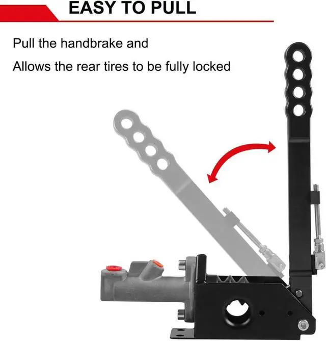 Alt view image 3 of 7 - RYANSTAR Hydraulic Handbrake Adjustable Ebrake Long Lever Handle Fit for Drift Track Rally Racing Master Cylinder 0.75, E Brake Racing Emergency Brake Vertical Position Ergonomic Handle & Anti-Slip