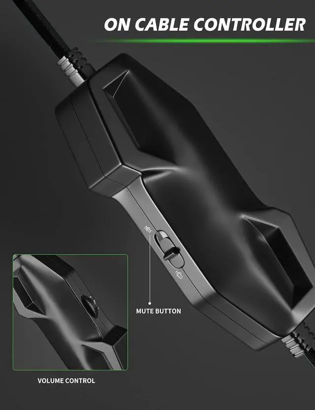 Alt view image 7 of 7 - ZIUMIER Gaming Headset PS4 Headset, Xbox One Headset with Noise Canceling Mic and RGB Light, PC Headset with Stereo Surround Sound, Over-Ear Headphones for PC, PS4, PS5,Xbox One, Laptop (Green)