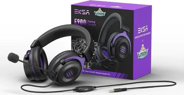 Main image of EKSA E900 &Lords Mobile Gaming Headset, Gaming Headphones with Detachable Noise Canceling Microphone - 50 MM Drivers, Lightweight and Comfortable