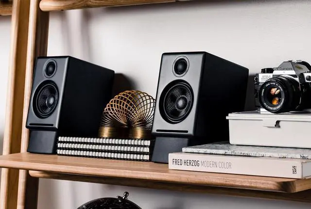 Alt view image 2 of 7 - Audioengine A2+ Wireless Bluetooth PC Speakers - 60W Bluetooth Speaker System for Home, Studio, Gaming with aptX Bluetooth (Black, Pair)