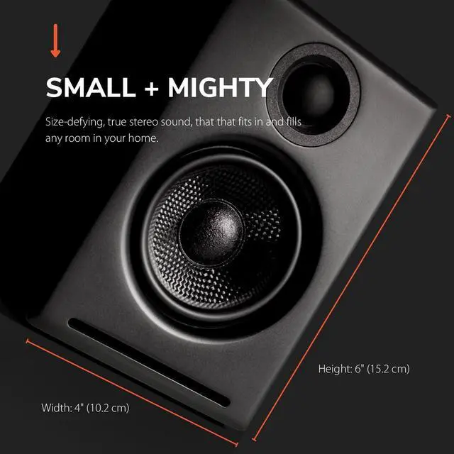 Alt view image 7 of 7 - Audioengine A2+ Wireless Bluetooth PC Speakers - 60W Bluetooth Speaker System for Home, Studio, Gaming with aptX Bluetooth (Black, Pair)