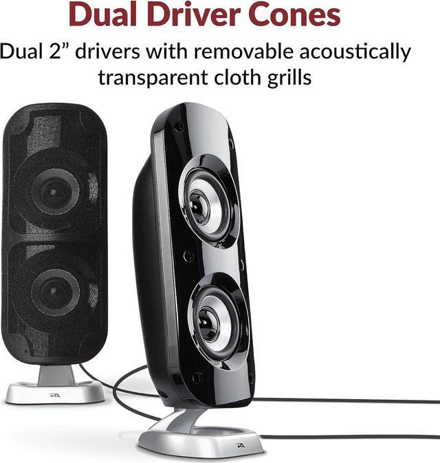 Alt view image 6 of 6 - Cyber Acoustics CA-3810 2.1 Multimedia Speaker System with Subwoofer, 80 Watts Peak Power, Strong Bass, Perfect for Music, Movies, and Games