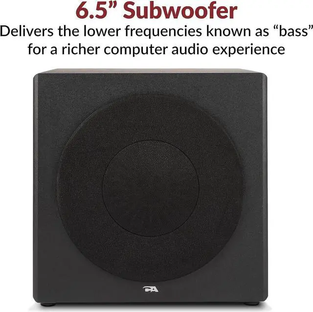 Alt view image 5 of 5 - Cyber Acoustics CA-3908 2.1 Multimedia Speaker System with Subwoofer, 92 Watts Peak Power, Deep Bass, Perfect for Music, Movies, and Games on Desktops, Laptops, Consoles