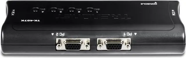 Alt view image 6 of 7 - TRENDnet 4-Port USB KVM Switch Kit, VGA and USB Connections, 2048 x 1536 Resolution, Cabling Included, Control Up to 4 Computers, Compliant with Window, Linux, and Mac OS, Black, TK-407K