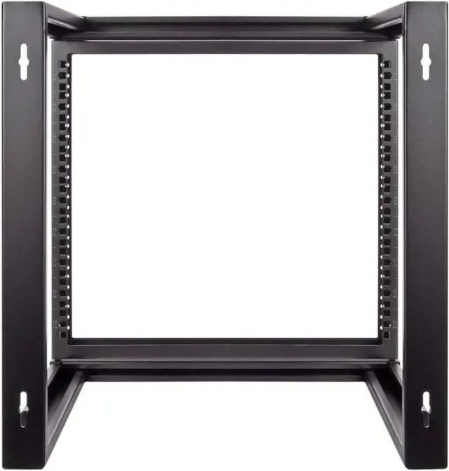 Alt view image 6 of 6 - NavePoint 9U Open-Frame Server Rack for 19" IT Network Equipment & A/V Devices Free Standing or Wall Mount with 180 Degrees Gate Swing, Black