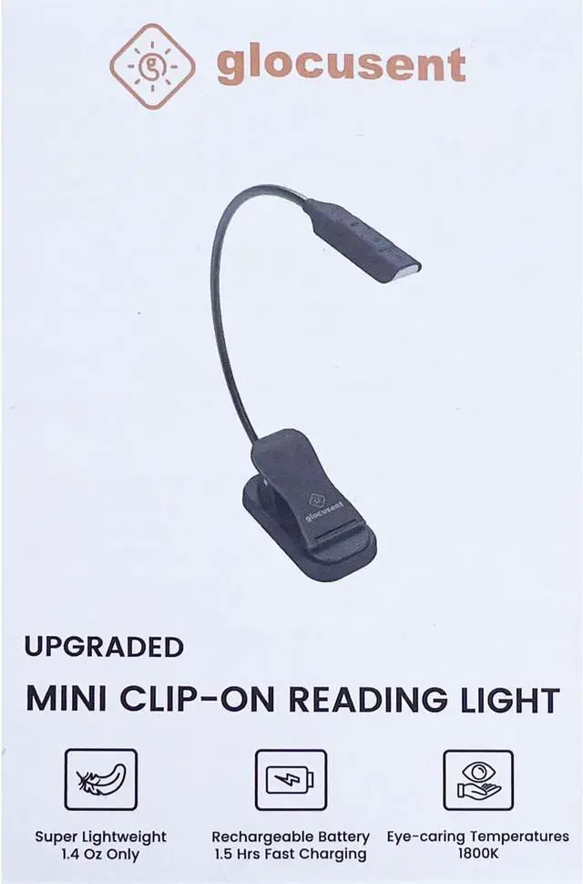 Alt view image 7 of 7 - Glocusent Willow Book Light for Reading in Bed, 10LED Bright Reading Light, 3 Colors & 3 Brightness, Rechargeable Book Light Lasts for 80hr, Lightweight Clip on Book Light, Perfect for Book Lovers