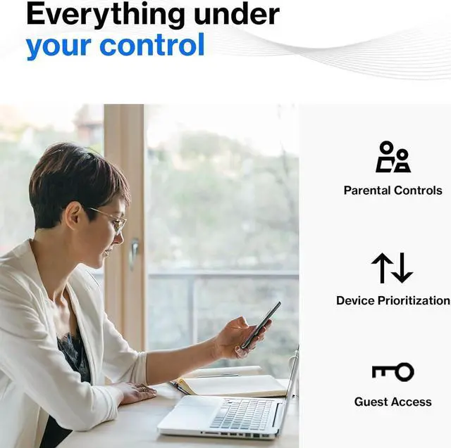 Alt view image 5 of 6 - Linksys AX1800 Wi-Fi 6 Router Home Networking, Dual Band Wireless AX Gigabit WiFi Router, Speeds up to 1.8 Gbps and coverage 1,500 sq ft, Parental Controls, maximum 20 devices (E7350)