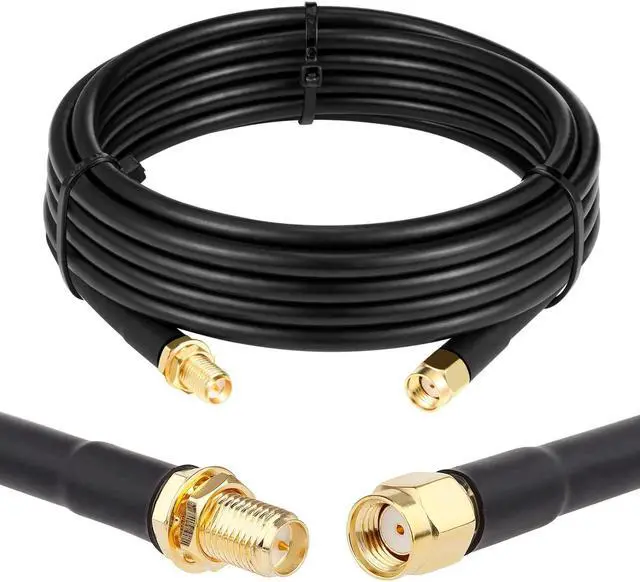 Main image of XRDS -RF RP-SMA Male to RP-SMA Female Cable 10ft, RG58 RP-SMA Cable WiFi Antenna Extension Coax Cable for WiFi LAN Router Wireless Network Card Adapter