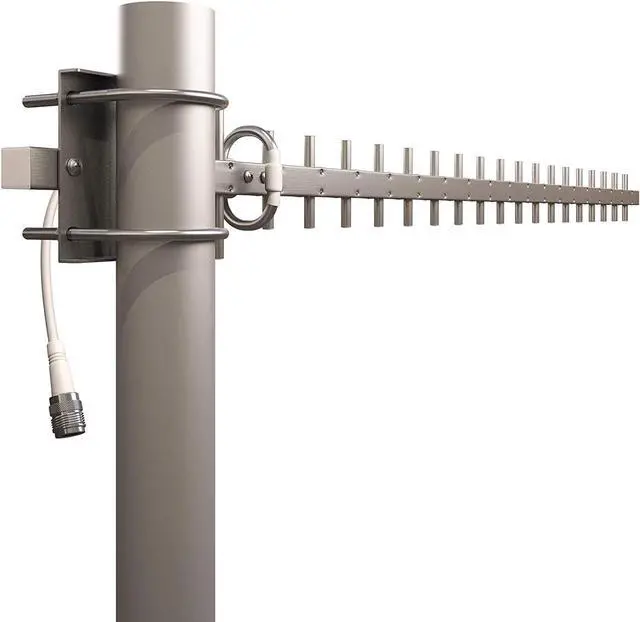 Alt view image 2 of 7 - Tupavco TP513 Yagi WiFi Antenna 2.4GHz (17dBi) Outdoor Directional Signal (H:25° V:24°) Long Distance Range (High-Gain Weatherproof) Wireless Network (Pole Mount) N-Female Pigtail Connector