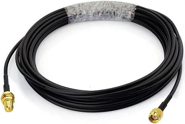 Alt view image 7 of 7 - Bingfu WiFi Antenna Extension Cable 2-Pack RP-SMA Male to RP-SMA Female Bulkhead Mount RG174 Cable 5m 16.5 feet for WiFi Router Security IP Camera Wireless Network Card Adapter