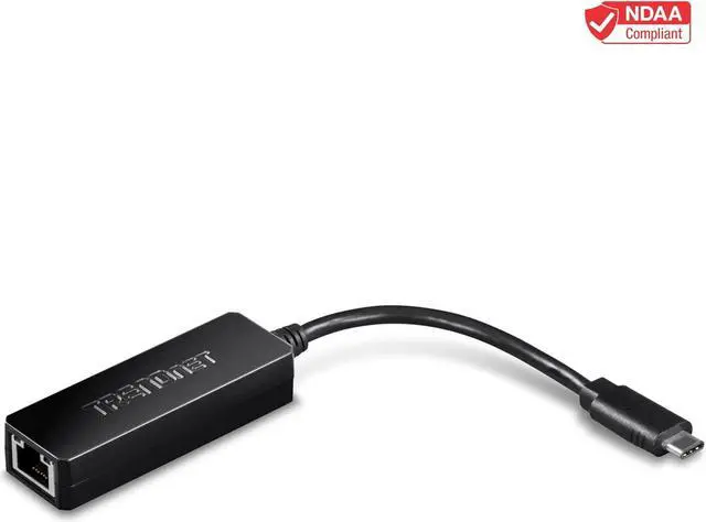 Alt view image 3 of 6 - TRENDnet TUC-ETG, USB Type-C to Gigabit Ethernet LAN Wired Network Adapter for Windows Compatible with Windows 10, Energy Saving, 5 inch length, Black