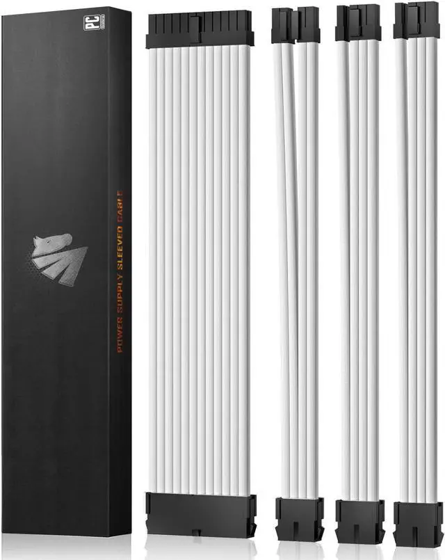 Main image of AsiaHorse 18AWG PSU Cable Extension Sleeved Custom Mod GPU PC Audio Video Power Supply Soft Braided Cables with Two Color Comb Kit 24P/8P to 6+2P/ 8P to 4+4P 30CM