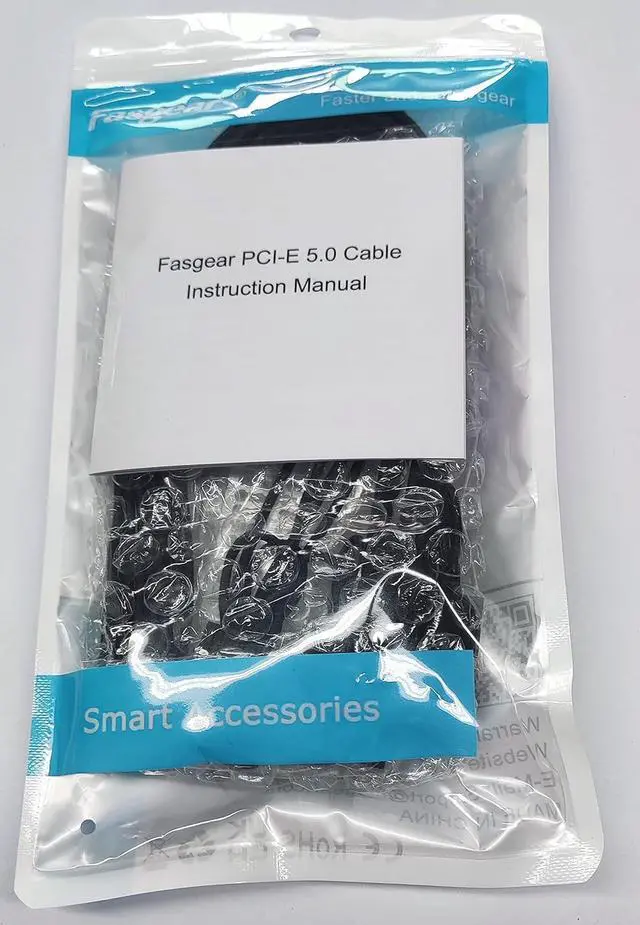 Alt view image 7 of 7 - Fasgear PCI-e 5.0 Extension Cable 30cm/1ft 16 Pin(12+4) Male to PCIE 3x8Pin(6+2) Female Sleeved Extension Cable with 4 Cable Combs 12VHPWR 16AWG Cable Compatible for GPU RTX 3090Ti 4070Ti 4080 4090