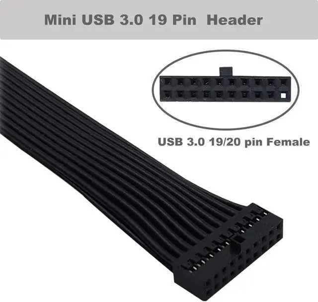 Alt view image 2 of 7 - COMeap (2-Pack) USB 3.0 Header Extension Cable, Small Mini USB 3.0 19/20 Pin Internal Adapter for Motherboard 5.9-inch (15cm)