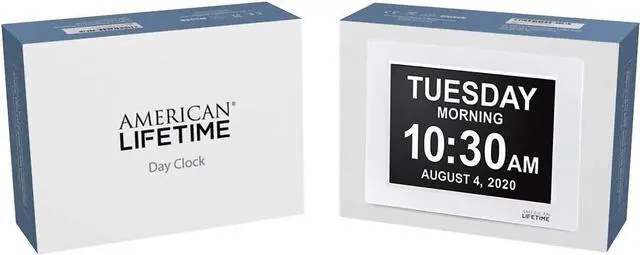 Alt view image 4 of 7 - American Lifetime New 2024 Dementia Clock Large Digital Clock for Seniors, Digital Clock Large Display with Custom Alarms, Clock with Day & Date for Elderly, Large Number Digital Clock White