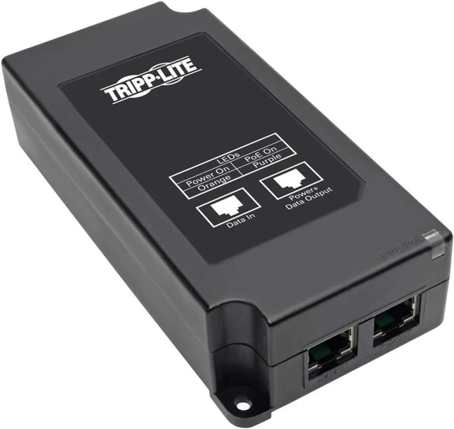 Main image of Tripp Lite Gigabit PoE+ Midspan Active Injector - IEEE 802.3at / 802.3af, 30W, 1 Port, Power Over Ethernet (NPOE-30W-1G),Black