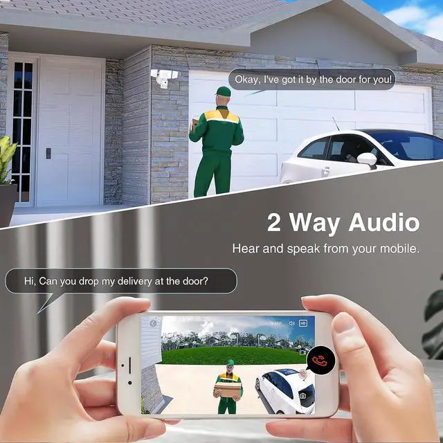 Alt view image 5 of 7 - Onforu Floodlight Camera Outdoor, 2 Packs 55W Smart Security Wired Cam with 5500LM LEDs 2K HD IP65 Motion Detection, 67dB Siren, 2-Way Audio, 125° Full Color Recordings for Home Security