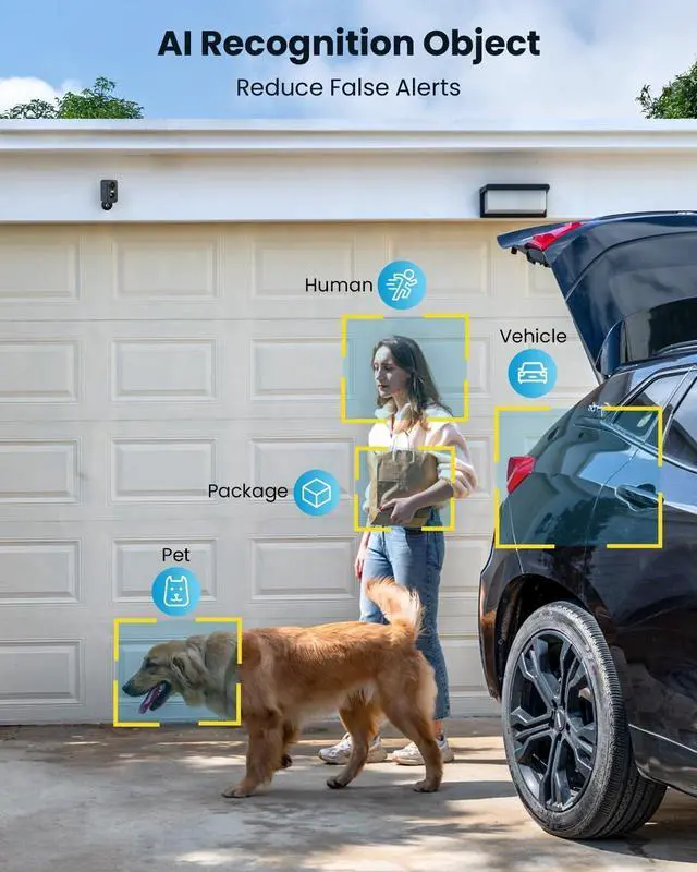 Alt view image 4 of 7 - ieGeek Security Cameras Wireless Outdoor - 5MP Smart Wifi Camera System for Home Surveillance with Motion Light, Battery Powered Cam with Color Night Vision, 2-Way Audio, Siren Alarm, Works with Alexa