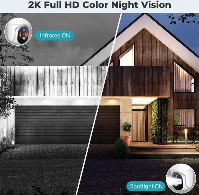 Alt view image 5 of 6 - Solar Security Cameras Wireless Outdoor, WiFi Cameras for Home Security Outside, 360 Surveillance Camera with Solar Panel Battery, Color Night Vision, 2-Way Talk, PIR Motion Detection, Cloud Storage