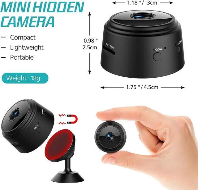 Alt view image 7 of 7 - Hidden Camera - Spy Camera - 1080P HD Camera - Nanny Cam - Best Mini Camera - WiFi Wireless Camera - Live Video Recorder with Night Vision - Surveillance Camera Full HD - Car Cameras for Surveillance