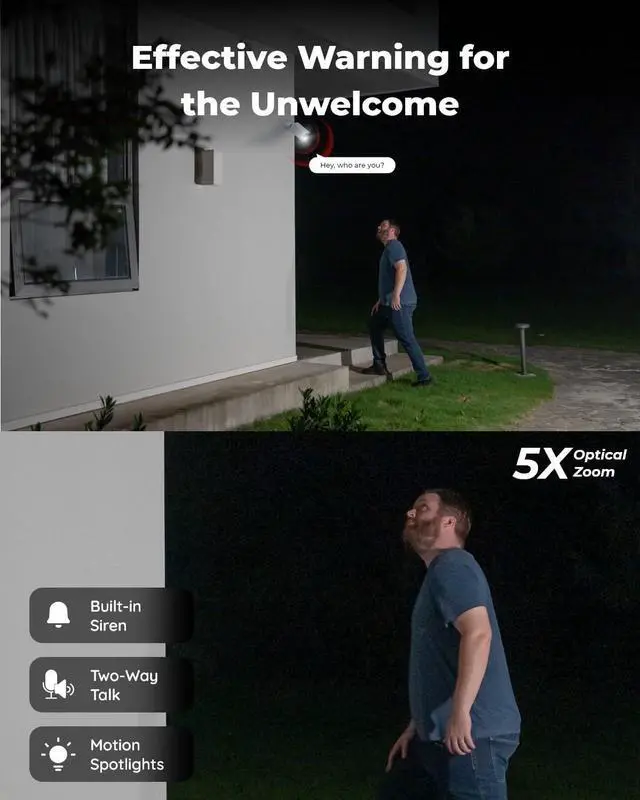 Alt view image 5 of 7 - REOLINK RLC-811A PoE IP Security Camera 4K - 123° FoV, 5X Optical Zoom for Outdoor Usage, 2.7mm Lens with Color Night Vision, Human/Vehicle/Pet Smart Detection, 2 Way Talk, Up to 256GB microSD Card