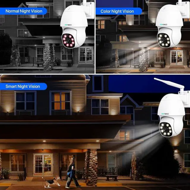 Alt view image 3 of 7 - SV3C 4K Security IP Camera Outdoor, 8MP PTZ Pan Tilt Dual Band 2.4G 5G WiFi Cameras with Auto Track, Floodlight Color Night Vision, Human Detect, Onvif, RTSP Browser, 2-Way Audio, FTP, SD Card Record