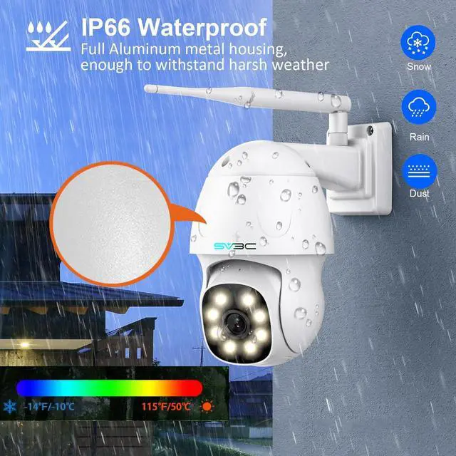 Alt view image 4 of 7 - SV3C 4K Security IP Camera Outdoor, 8MP PTZ Pan Tilt Dual Band 2.4G 5G WiFi Cameras with Auto Track, Floodlight Color Night Vision, Human Detect, Onvif, RTSP Browser, 2-Way Audio, FTP, SD Card Record