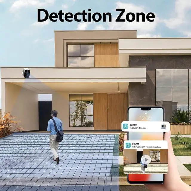 Alt view image 5 of 7 - Rraycom 5MP Solar Security Cameras Wireless Outdoor with Solar Panel, 2K QHD WiFi Wireless Camera for Home Security with Color Night Vision, Motion Detection, 2-Way Talk, Compatible with Alexa