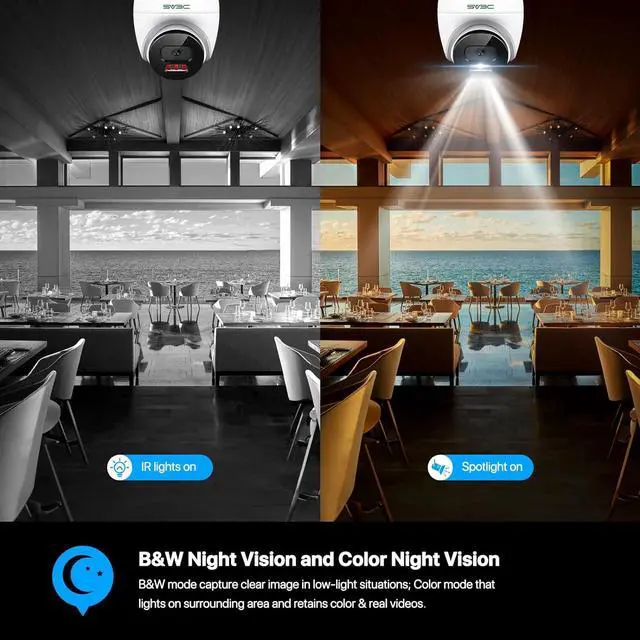 Alt view image 3 of 7 - SV3C 4K POE Camera Outdoor, IP Dome Wired Security Indoor Camera with Human/Vehicle Detection, 8MP HD Color Night Vision, Two Way Audio, Waterproof, 24/7 Recording, RTSP, ONVIF, Up to 512GB SD Card