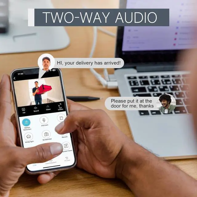 Alt view image 6 of 7 - Gadpiparty Security Cameras Wireless Outdoorz, 2K Battery Powered AI Motion Detection Spotlight Siren Alarm Surveillance Indoor Home Camera, Color Night Vision, 2-Way Talk, IP65, Cloud/SD, Compatible