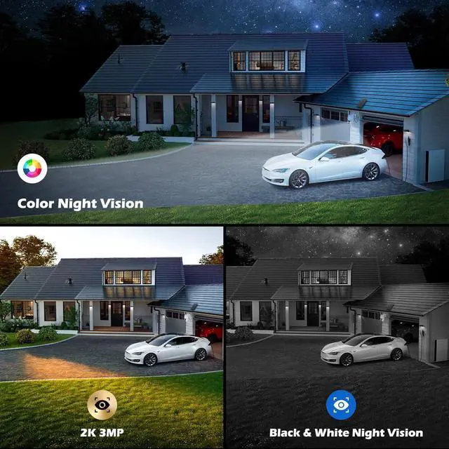 Alt view image 3 of 7 - 2Packs Solar Security Outdoor WiFi Camera, Pan Tilt 355° View IP65 Waterproof Rechargeable Wireless Battery Powered 2K 3MP PTZ Camera with PIR, Color Night Vision,2-Way Talk, 4dbi Antenna