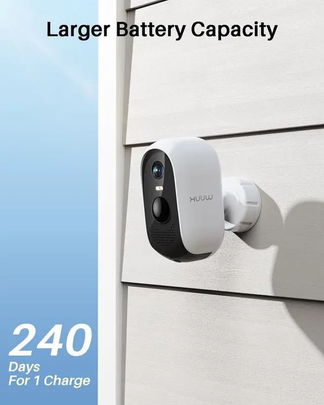 Alt view image 2 of 6 - 2K Security Cameras Wireless Outdoor System, 2-Cams Kit, Homebase Support Up to 8 Cams, Home Cam with 240 Days Battery Life, AI Humanoid Alert, Compatible with Alexa/Google, IFTTT, No Monthly Fee