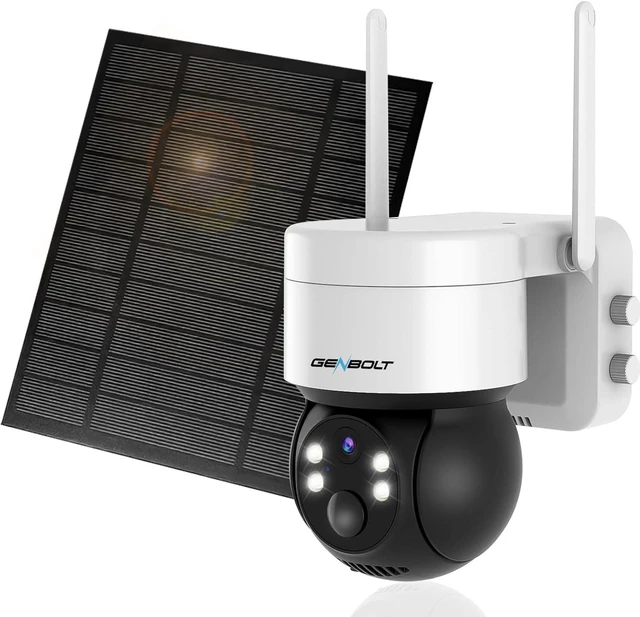 Main image of GENBOLT Solar Security Camera Wireless Outdoor, Battery Operated PTZ WiFi Camera 4W 7800mAh Rechargeable Floodlight Home Surveillance CCTV IP Camera, PIR Siren Alarm with Humanoid Detection