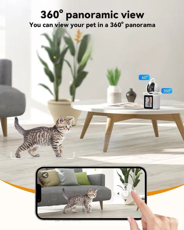 Alt view image 7 of 7 - TMEZON 2pk Two Way Audio Video Pet Dog Camera with Speaker Video Calling Devices for Grandparents Wireless Security Camera Indoor Monitor 1080P with Phone app Motion Detection