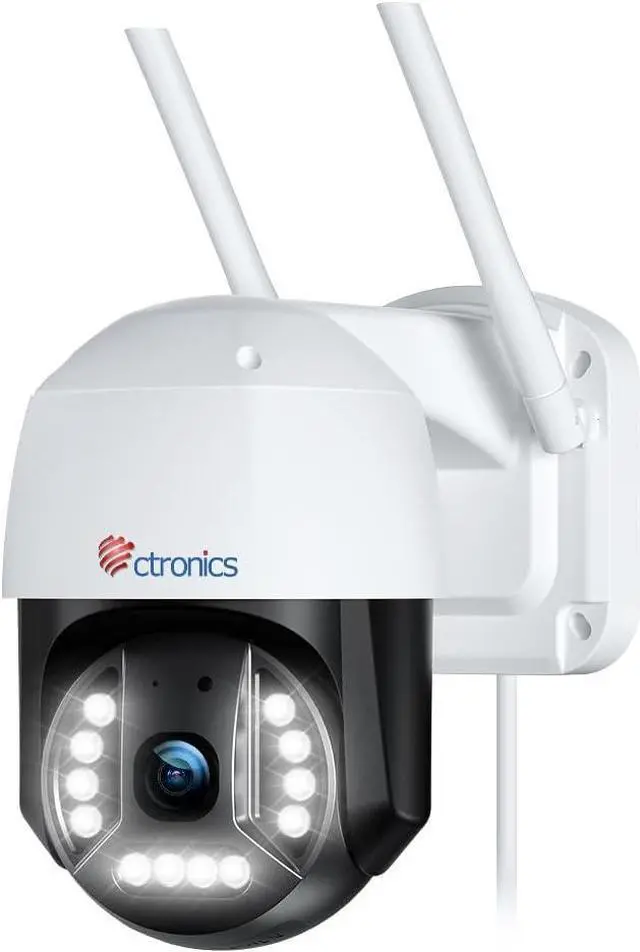 Main image of Ctronics 4K 8MP Security Camera Outdoor, 2.4/5Ghz WiFi Surveillance IP Camera Outdoor with Smart Human/Vehicle Detection, Auto Tracking, 65ft Color Night Vision, Two Way Audio,Plug in,IP66