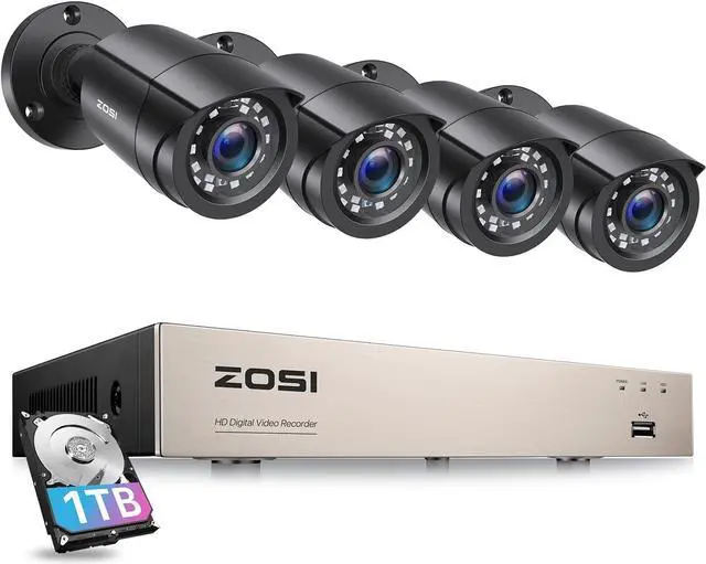 Main image of ZOSI 8CH 3K Lite Home Security Camera System with 1TB HDD,AI Human Vehicle Detection,Night Vision,4pcs 1080P Indoor Outdoor Surveillance Cameras,H.265+ 8Channel CCTV DVR Recorder for 24/7 Recording