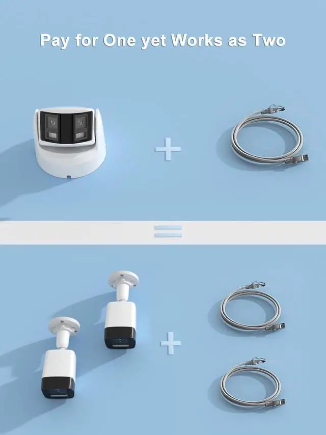 Alt view image 5 of 6 - Anpviz 6MP PoE Dual Lens Security Camera Outdoor, Panoramic 180° Wide Angle IP Dome Camera with Human/Vehicle Detection, Full Metal Housing, Two Way Talk, Built-in MicroSD Card Slot (H Series)