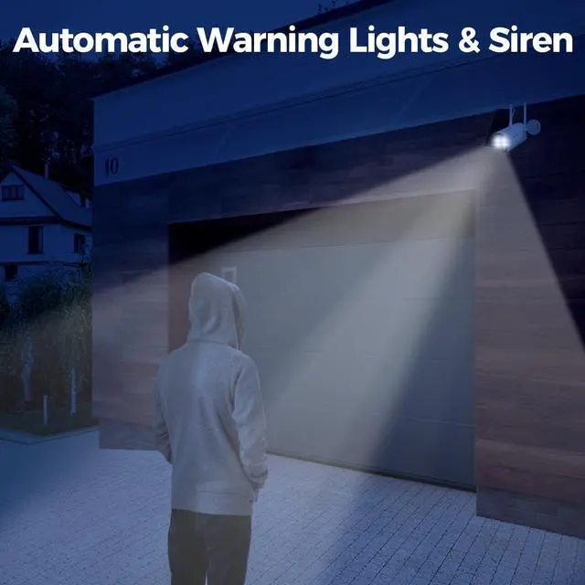 Alt view image 6 of 7 - xmartO 4MP QHD Wire-Free Solar-Powered Home Security Camera Wireless Outdoor/Indoor (Eternal Solar Power, AI Motion Detection,Spot Lights and Siren,SD, NVR or Cloud Storage)