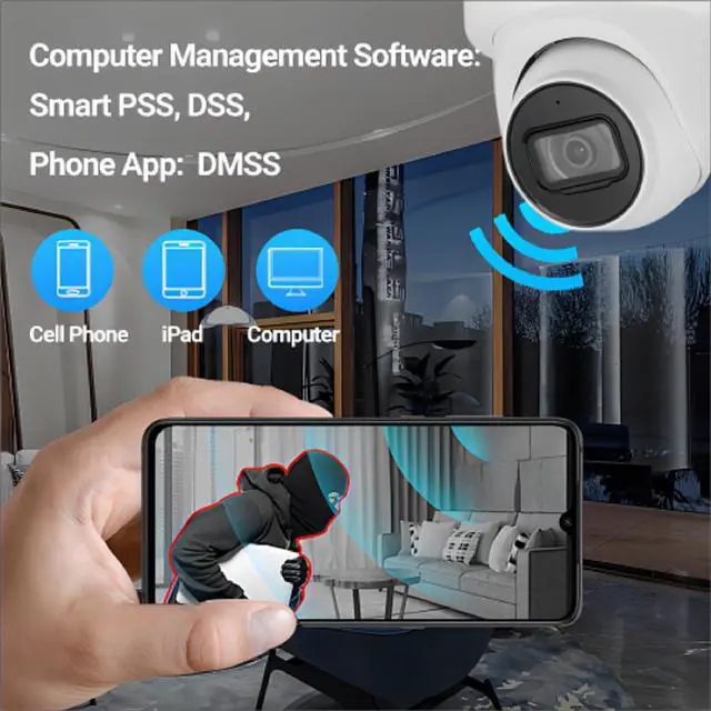 Alt view image 3 of 5 - EmpireTech 4MP 1/1.8" CMOS Ultra Low Light Starlight+ IR Turret AI IP Camera SMD 3.0,AcuPick,IP67,POE and ePOE,Built-in Mic,Vehicle and Human,S3 Version IPC-T54IR-AS 3.6mm