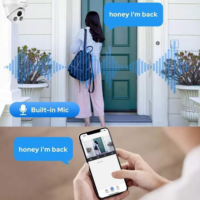 Alt view image 4 of 7 - VIKYLIN 5MP IP POE Security Camera with Smart Dual Light Full Color Night Vision,Built in Mic,Active Deterrence for Human Detection,2.8mm Lens,IP67 Outdoor Turret IP Camera