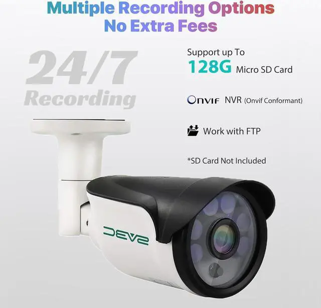 Alt view image 4 of 7 - SV3C POE Camera, 4MP POE IP Security Camera Outdoor(Wired), Motion Detection, HD Infrared Night Vision, Metal Shell, IP66 Waterproof, Onvif Conformant, Support SD Card Record, RTSP, APP, PC