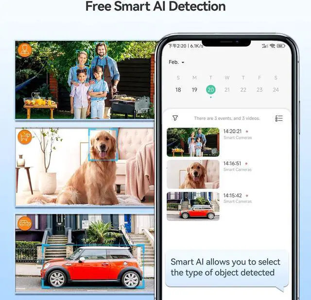 Alt view image 6 of 7 - acesee Security Camera Wireless Outdoor - Battery Powered Camera Outdoor, Color Night Vision, Spotlight, AI Motion Detection Siren Alarm Two-Way Audio Waterproof, only 2.4GHz WiFi (3MP White)