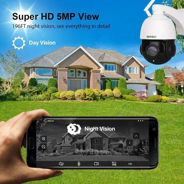 Alt view image 5 of 7 - SV3C PTZ Security IP Camera Outdoor, 20X Optical Zoom 5MP Dual Band 2.4G 5GHZ WiFi Home Cameras Support Onvif, RTSP Browser Viewing, Humanoid Detect, Metal Shell Waterproof, 2-way Audio,SD Card Record